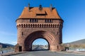 scenic old bridge gate at river Main, the so called Maintor in Miltenberg, Germany Royalty Free Stock Photo