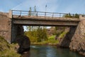 An old bridge in Glera river in Iceland Royalty Free Stock Photo