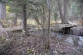 The old bridge goes over Cache Creek in the town of Jackson, Wyoming Royalty Free Stock Photo