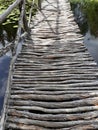 Old bridge made of round, gray branches