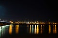 old bridge at night with light Royalty Free Stock Photo