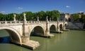 Old bridge over the Tiber River, Angel sculpture in Rome, Italy Royalty Free Stock Photo