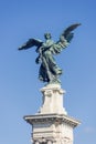 Old bridge over the Tiber River, Angel sculpture in Rome, Italy Royalty Free Stock Photo