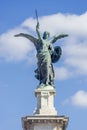 Old bridge over the Tiber River, Angel sculpture in Rome, Italy Royalty Free Stock Photo