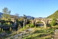 Old Bridge Ponte Novu with a gap, Ponte Novo, Corsica