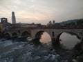 The old bridge Ponte Pietre in Verona, Italy