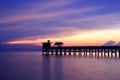 Old bridge and sunset at song -khla Thailand Royalty Free Stock Photo