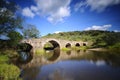 Old Bridge in Torrejon El Rubio in Caceres. Royalty Free Stock Photo