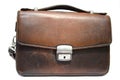 Old brief case on isolated background Royalty Free Stock Photo