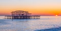 Old Brighton Pier in the sunset Royalty Free Stock Photo