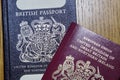 Old British Passport and New European Passport Royalty Free Stock Photo