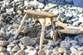 Old and broken abandonend chair at a stone quarry Royalty Free Stock Photo