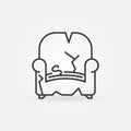 Old Broken Armchair vector Destroyed Furniture concept line icon