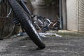 Old broken bicycles, Tokyo, Japan, close up