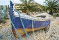 Old and broken boat in repair Royalty Free Stock Photo