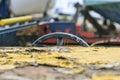 Old and broken boat in repair Royalty Free Stock Photo