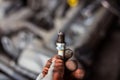 Old broken car spark plugs