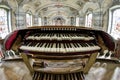 Old and broken church organ - keyboard Royalty Free Stock Photo