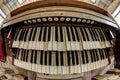 Old and broken church organ - keyboard Royalty Free Stock Photo