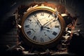 Old broken clock. Generate AI