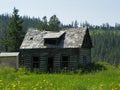 Old broken-down log cabin home