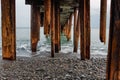 Old broken down pier in Alushta. Crimea Royalty Free Stock Photo