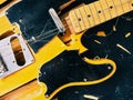 Old broken electric guitar Royalty Free Stock Photo