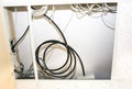 Old broken electrical wiring. Repair works Royalty Free Stock Photo