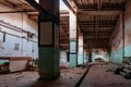 Old broken empty abandoned industrial building interior Royalty Free Stock Photo