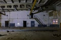 Old broken empty abandoned industrial building interior Royalty Free Stock Photo