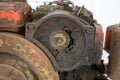 Old engine motor of water pump. Royalty Free Stock Photo