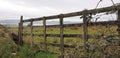 Old Wooden Fence Gate Looking Over Irish Farmland Royalty Free Stock Photo