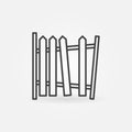 Old Broken Fence vector concept outline icon or symbol