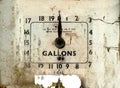 Old broken gas or petrol station dial Royalty Free Stock Photo