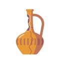 Old Broken Jug, Antique Pottery, Archaeological Artifact, Roman Or Greek Clay Pitcher. Crockery With Ornament