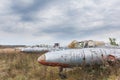 Old broken military russian airplane Royalty Free Stock Photo