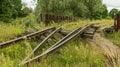 An old and broken overgrown railway Royalty Free Stock Photo