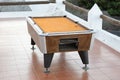 Old broken pooltable outside on Lanzarote