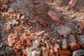 Old broken red bricks and rubble Royalty Free Stock Photo