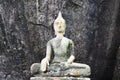 Old broken and ruin buddha statue at Wat Phra Phutthachai in Saraburi, Thailand