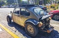 Old broken rusty and damaged classic vintage cars in Mexico