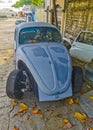 Old broken rusty and damaged classic vintage cars in Mexico Royalty Free Stock Photo