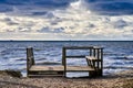 An old broken small pier near the Baltic Sea Royalty Free Stock Photo