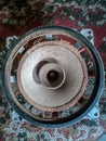 Old broken Soviet-made speaker 10gdsh-1-4. repair of old speaker Royalty Free Stock Photo