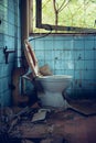 Old broken toilet