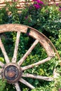 Old broken wagon wheel Royalty Free Stock Photo