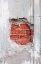 Old broken wall with visible bricks texture Royalty Free Stock Photo