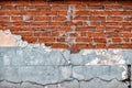 Old broken wall with visible bricks texture Royalty Free Stock Photo