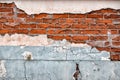 Old broken wall with visible bricks texture Royalty Free Stock Photo