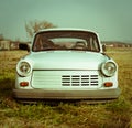 Old Broken White Trabant Car Royalty Free Stock Photo